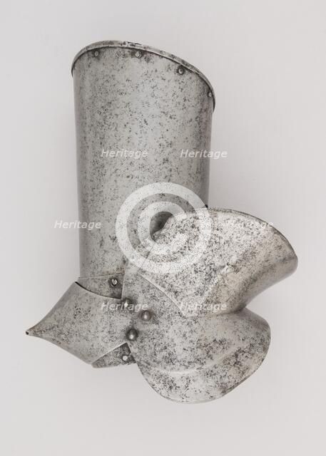 Upper Right Arm Defense (Vambrace) and Elbow Defense (Couter), Italian, Milan, ca. 1450-60. Creator: Unknown.