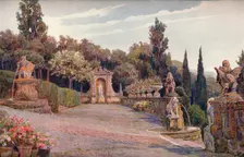 Upper Terrace, Villa Imperiale, Genoa 1900. Artist: George Samuel Elgood