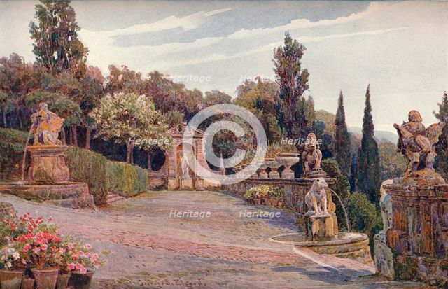 'Upper Terrace, Villa Imperiale, Genoa', 1900. Artist: George Samuel Elgood.