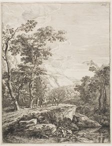 Upright Italian Landscapes: Woman on a Mule, n.d. Creator: Jan Dirksz Both