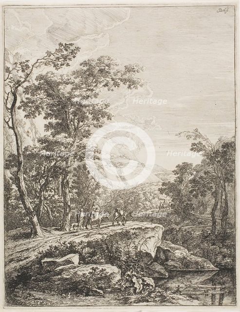 Upright Italian Landscapes: Woman on a Mule, n.d. Creator: Jan Dirksz Both.