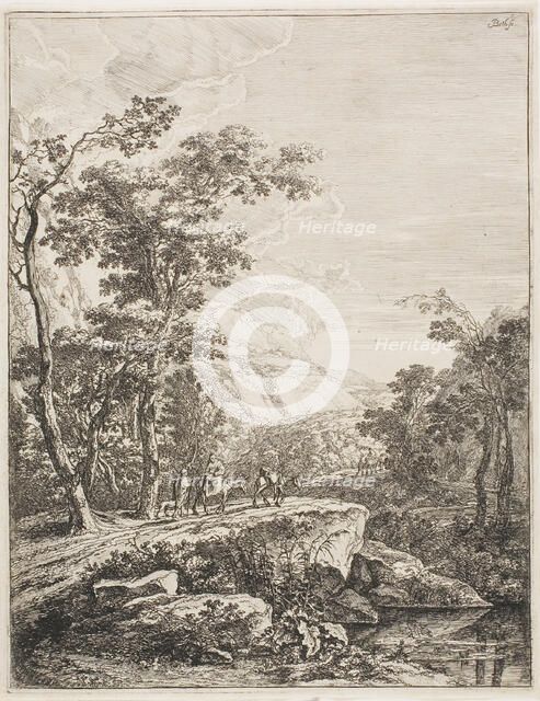 Upright Italian Landscapes: Woman on a Mule, n.d. Creator: Jan Dirksz Both.