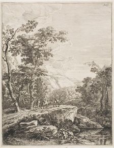 Upright Italian Landscapes: Woman on a Mule, n.d. Creator: Jan Dirksz Both