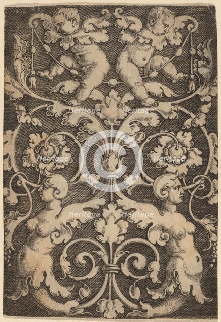 Upright Ornament with Two Sirens. Creator: Master of the Horse Heads.