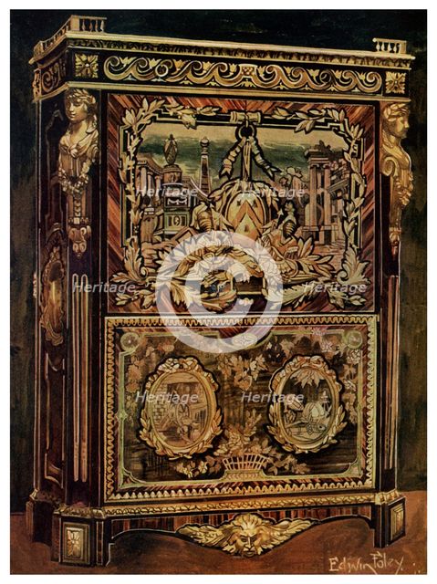Upright secretaire, 1911-1912.Artist: Edwin Foley