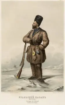 Ural Cossack (in the steppes), 1862. Creator: Karpov