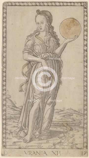 Urania, c. 1465. Creator: Master of the E-Series Tarocchi.