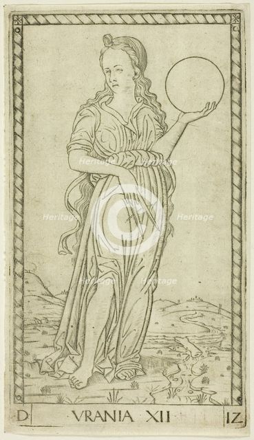 Urania, plate twelve from Apollo and the Muses, c.1465. Creator: Unknown.
