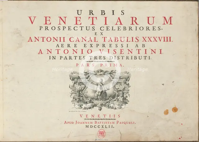 Urbis Venetiarum Prospectus Celebriores, Ex Antonii Canal Tabulis XXXVIII. Aere..., published 1742. Creator: Antonio Visentini.