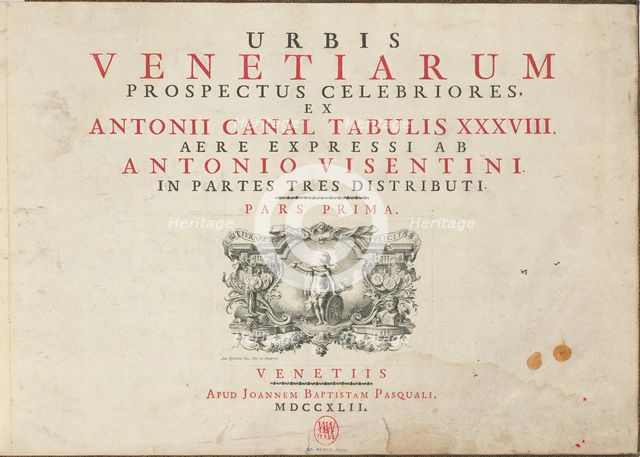 Urbis Venetiarum Prospectus Celebriores, Ex Antonii Canal Tabulis XXXVIII. Aere..., published 1742. Creator: Antonio Visentini.