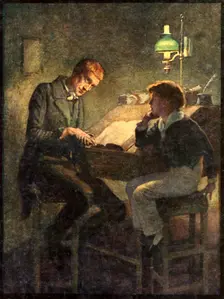 Uriah Heep and David Copperfield, c1900. Creator: Harold Copping