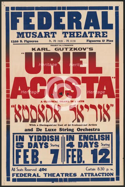 Uriel Acosta, [193-]. Creator: Unknown.