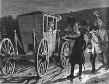 '"Urith: A Tale of Dartmoor", By S. Baring Gould, M. A.; "Are you aware that the boot-flap behind i Creator: Frank Dadd