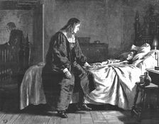 '"Urith: A Tale of Dartmoor", By S. Baring Gould, M. A.; "She was quieter, lying with eye's closed, Creator: Frank Dadd