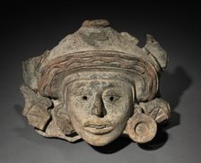 Urn Figure Head Fragment, c. 200-500. Creator: Unknown