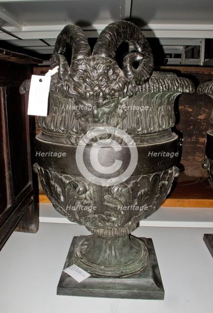 Urn with Satyr Heads, 1700s. Creator: Unknown.