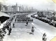 US Army troops of the 6th Corps Area parading at the Chicago World's Fair, Illinois, USA, 1933