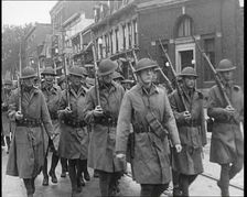 US Army Troops With Guns Marching, 1932. Creator: British Pathe Ltd