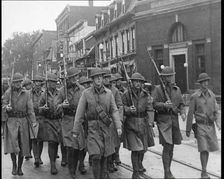 US Army Troops With Guns Marching, 1932. Creator: British Pathe Ltd