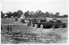 US Army Chief of Staff General Summerall reviewing troops, Fort Sheridan, Illinois, USA, 1930. Artist: Ekmark Photo