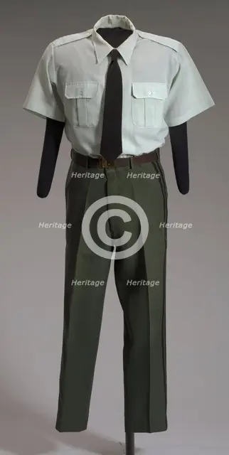 US Army green service uniform pants worn by Colin L. Powell, 1989-1993. Creator: Weintraub Brothers Company, Inc..