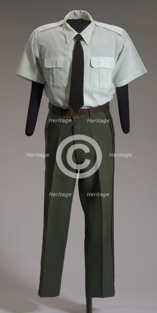 US Army green service uniform pants worn by Colin L. Powell, 1989-1993. Creator: Weintraub Brothers Company, Inc..