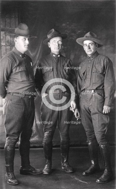 US Army officers from Fort Sheridan, Illinois, in El Paso, Texas, USA, 1916. Artist: Unknown