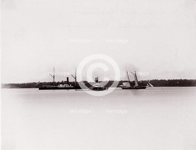 U.S. Gunboat "Saginaw" and Monitor "Onondaga", 1861-65. Creator: Unknown.