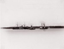 U.S. Gunboat "Saginaw" and Monitor "Onondaga", 1861-65. Creator: Unknown