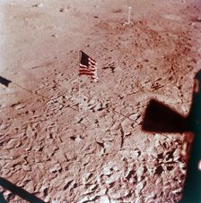 US flag on the Moon, Apollo 11 mission, July 1969. Creator: Neil Armstrong