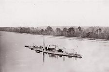 U.S. Monitor "Casco" on James River, taken from a lookout tower on bank., 1861-65. Creator: Unknown