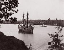 U.S. Monitor "Saugus" and Gunboat "Mendota", Appomattox River, 1861-65. Creator: Unknown