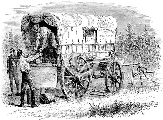 US military telegraph wagon, American Civil War, 1861-1865 (c1880). Artist: Unknown