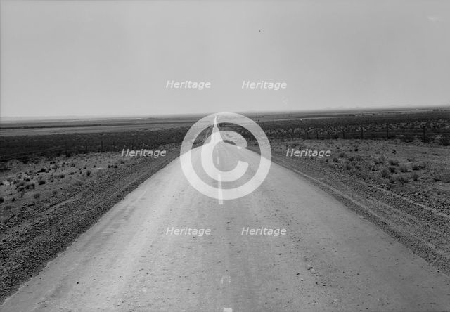 US No. 54, north of El Paso, Texas, 1938. Creator: Dorothea Lange.