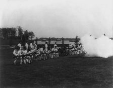 U.S. Naval Academy, Annapolis: artillery drill, (1902?). Creator: Frances Benjamin Johnston