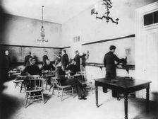 U.S. Naval Academy, Annapolis: section in mathematics, (1902?). Creator: Frances Benjamin Johnston