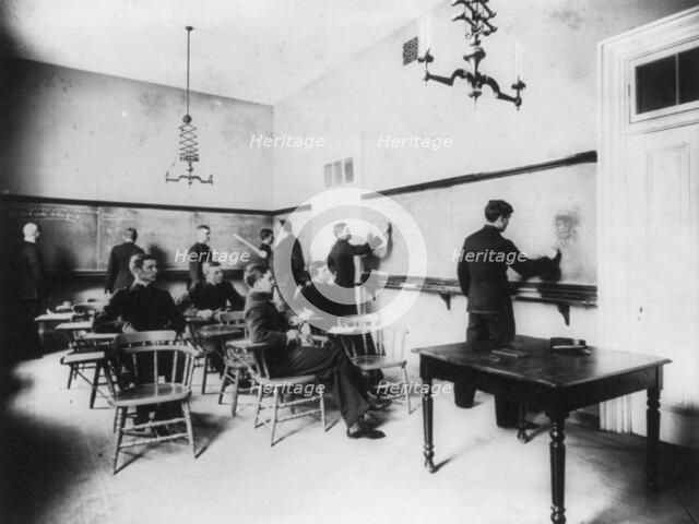 U.S. Naval Academy, Annapolis: section in mathematics, (1902?). Creator: Frances Benjamin Johnston.