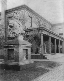U.S. Naval Academy, Annapolis - Tecumseh statue, (1902?). Creator: Frances Benjamin Johnston