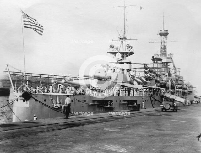 US Navy warships, Navy yard, Balboa, Panama, 1931. Artist: Unknown