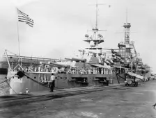 US Navy warships, Navy yard, Balboa, Panama, 1931