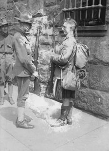 U.S. soldier & Canadian "Kiltie", 16 Jul 1917. Creator: Bain News Service