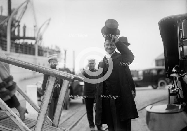 US Secretary of War Newton Diehl Baker boarding 'Mayflower' with Allied Commission, 1917 Creator: Harris & Ewing.