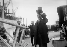 US Secretary of War Newton Diehl Baker boarding Mayflower with Allied Commission, 1917 Creator: Harris & Ewing