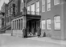 US police outside the German Embassy, Washington DC, 1917. Creator: Harris & Ewing
