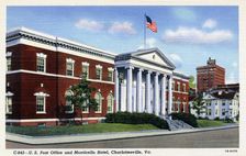 US Post Office and Monticello Hotel, Charlottesville, Virginia, USA, 1941