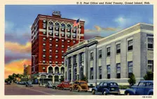 US Post Office and Hotel Yancy, Grand Island, Nebraska, USA, 1940