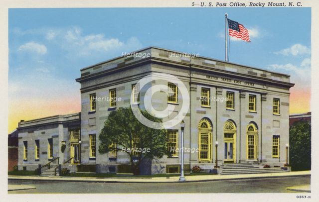 US Post Office, Rocky Mount, North Carolina, USA, 1940. Artist: Unknown