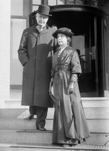 US Postmaster General Albert Sidney Burleson with Mrs. Burleson, 1913. Creator: Harris & Ewing