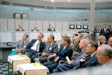 US president John F Kennedy at the Kennedy Space Center in Florida, USA, September 11, 1962. Creator: NASA