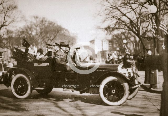 US President Warren G Harding returning from his inauguration, Washington DC, USA, 4th March 1921.  Creator: Unknown.